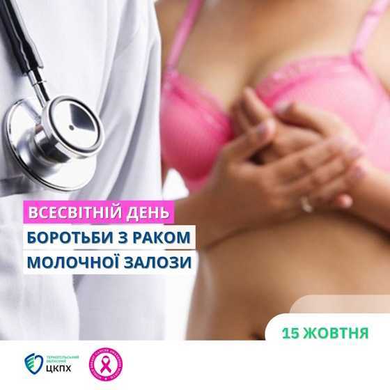 𝟭𝟱 жовтня – Всесвітній день боротьби з раком молочної залози. З турботою про ваше здоров'я!